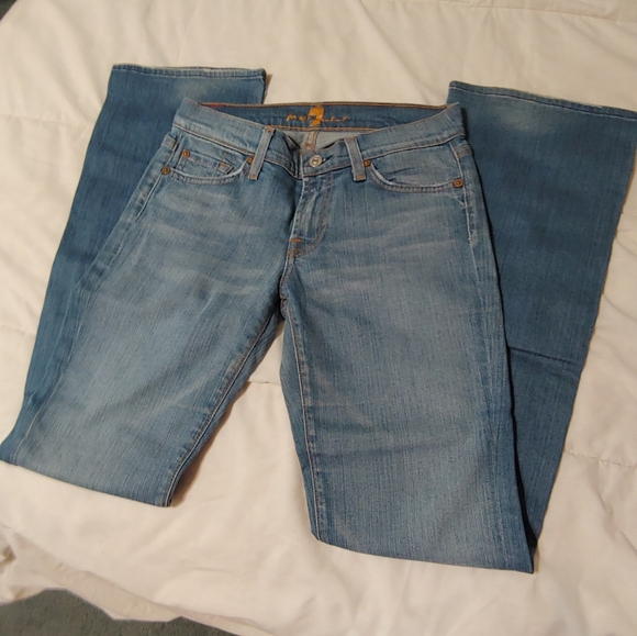 7 For All Mankind Women's Light Wash Bootcut Jeans 27 - Picture 3 of 10